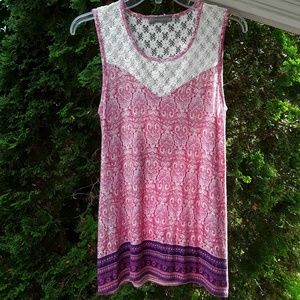 Loveappella Stitch Fix Rajio Lace detail top, Med